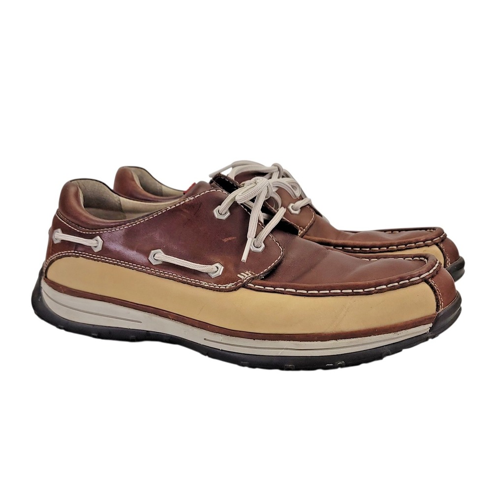 Rockport I. Travel Men's Brown Leather Schooner Deck Boat Shoes Size‎ 13 M